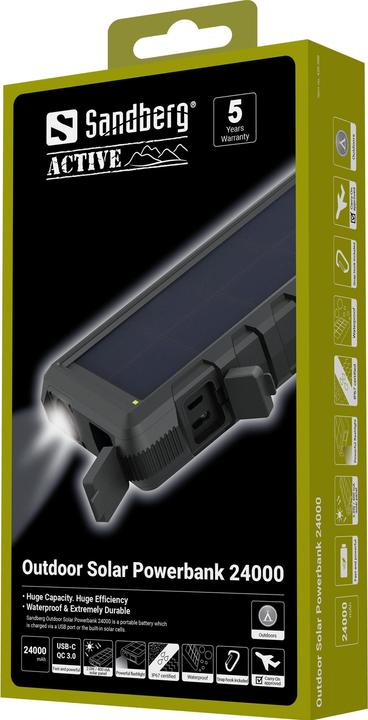 Produktbild Sandberg Outdoor Solar Powerbank (24000 mAh, 2 W, 88.80 Wh)