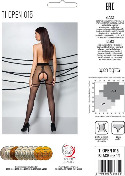 Actual product image Passion Pantyhose ouvert "Thiophene 015" (20DEN) (L, XL)