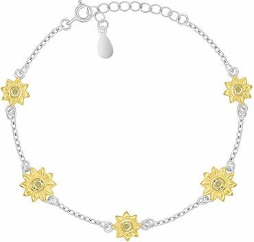 Produktbild Brilio Silver - Silver women's bicolor bracelet with flowers BRC225W