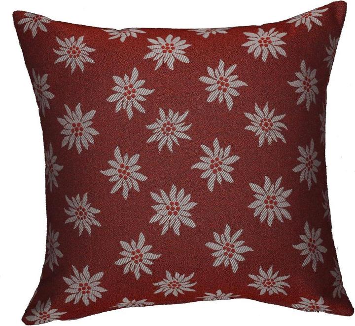 Hubatka Taie d'oreiller Edelweiss 43 x 43 cm, rouge (43 x 43 cm)