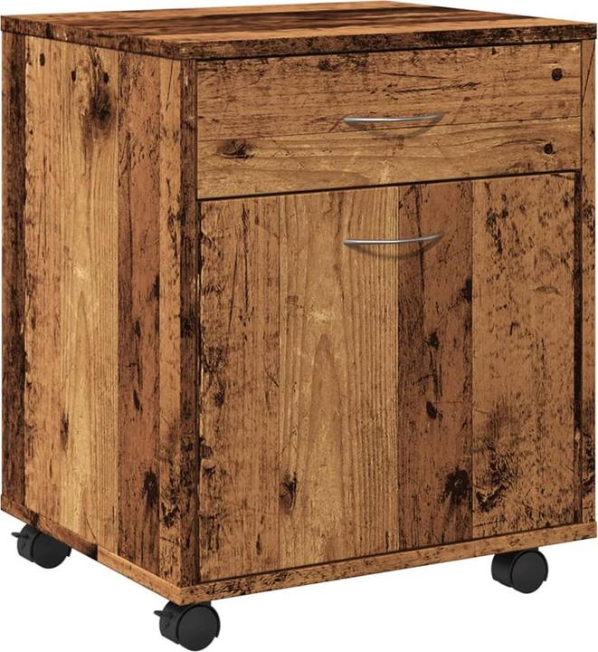 Produktbild vidaXL Rollcontainer Rollschrank Bürocontainer Büroschrank Schrank Altholz-Optik (45 x 38 x 54 cm)