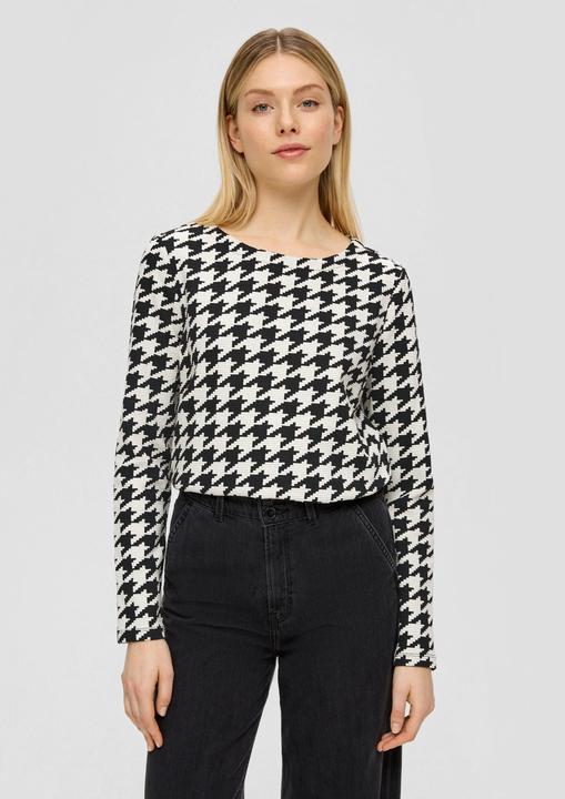 Produktbild s.Oliver Sweatshirt Sweatshirt mit Hahnentritt-Muster (36)