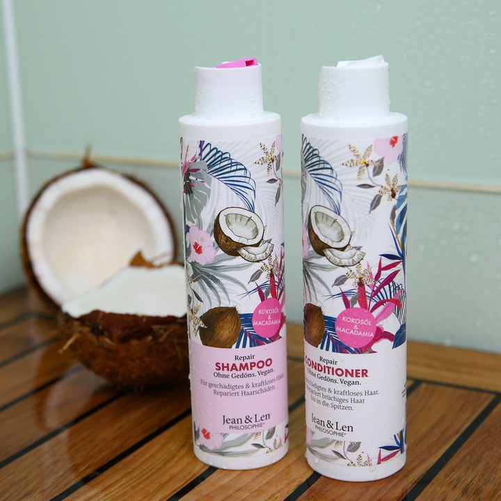 Image du produit Jean & Len Après-shampooing réparateur huile de coco et macadamia (300 ml)