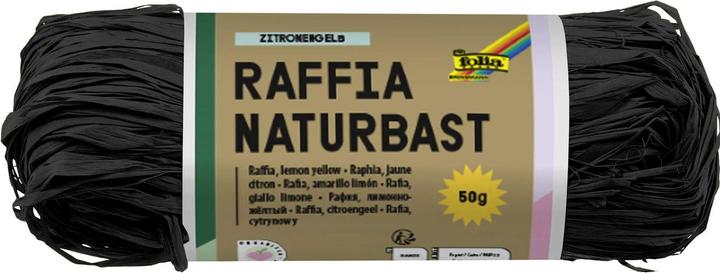 Actual product image Folia Bringmann natural raffia 50g black (Gift ribbon, 1 x)