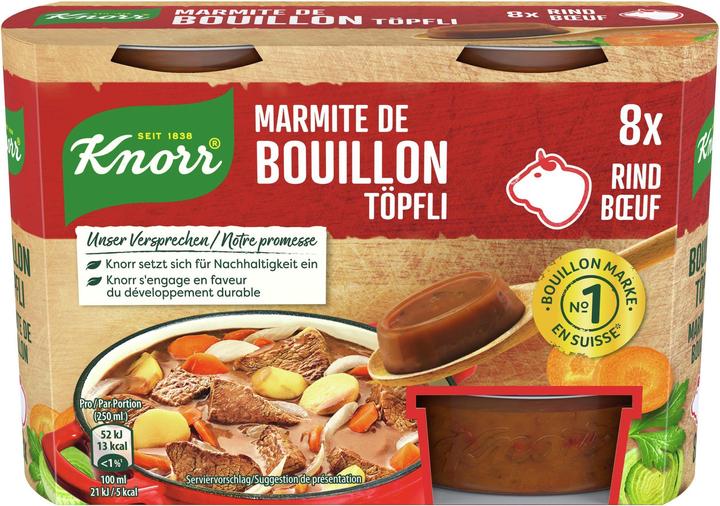 Image du produit Knorr Bouillon Marmite de boeuf, consistance molle & rapidement soluble, pour sauces, viande & wok (224 ml)