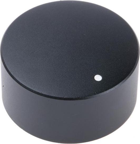 RS PRO Knob KMR-35 black dot 6mm splined-18T