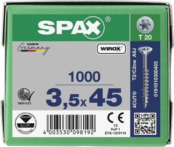 Actual product image Spax Chipboard screws SK T15 3,5x45 mm (1000 Screws per piece)