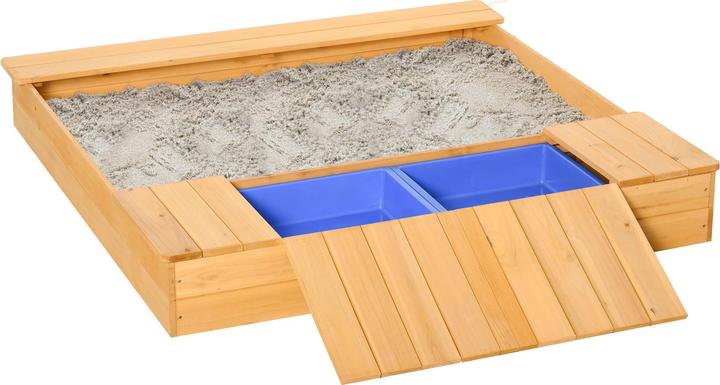 Image du produit Outsunny Bac à sable avec banc et casiers de rangement