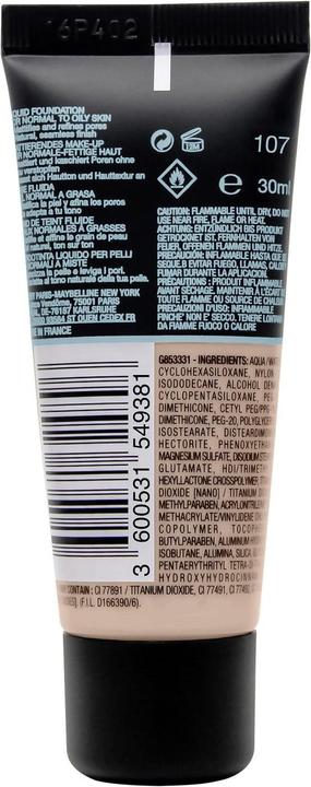 Actual product image Maybelline New York Fit me! Matte&Poreless (107 Rose Beige)