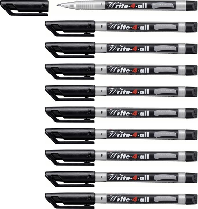 Produktbild STABILO Permanentmarker ® Write-4-all (Schwarz, Silber, 0.70 mm, 10 x)
