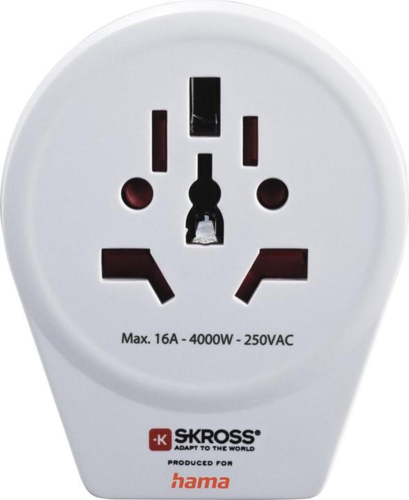 Actual product image Hama Travel adapter World to Europe USB for 2- and 3-pin devices, 1x USB