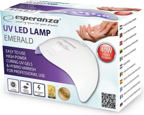 Actual product image Esperanza EBN008 Nail dryer 40 W UV + LED (White)