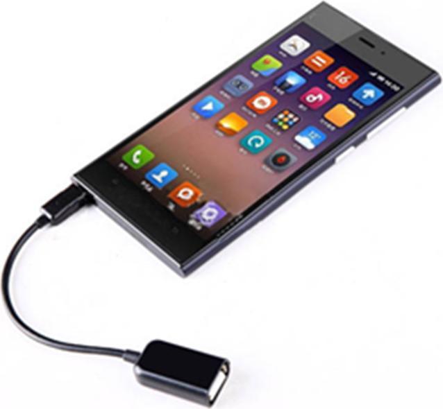 Produktbild JTI USB-auf-Micro-USB-Kabel - integrierter OTG-Adapter - Schwarz (USB-A, Micro USB)