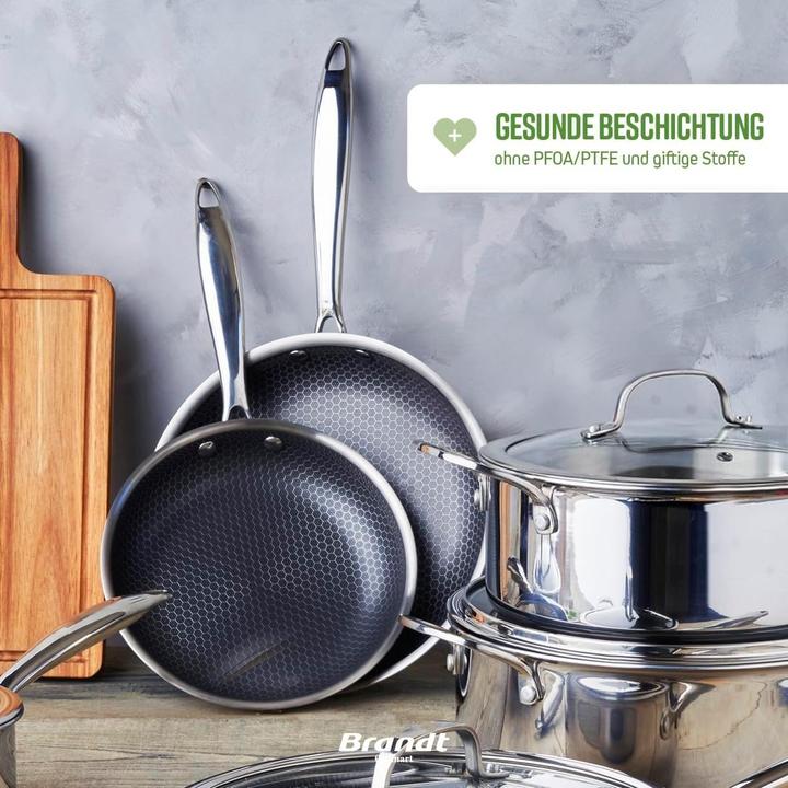 Produktbild Evok Qulinart by Brandt 194-019 Pfannen-Set 3teilig (Bratpfanne, Pfannenset + Topfset, Aluminium, Edelstahl)