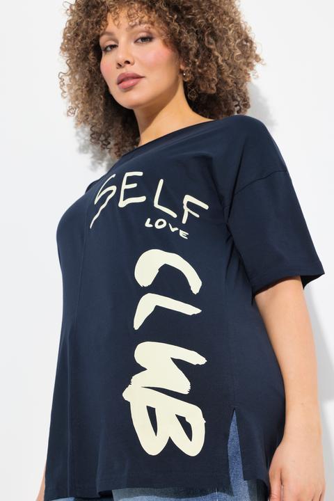 Image du produit Ulla Popken T-shirt oversize, décolleté rond et manches courtes, message imprimé (46, 48)