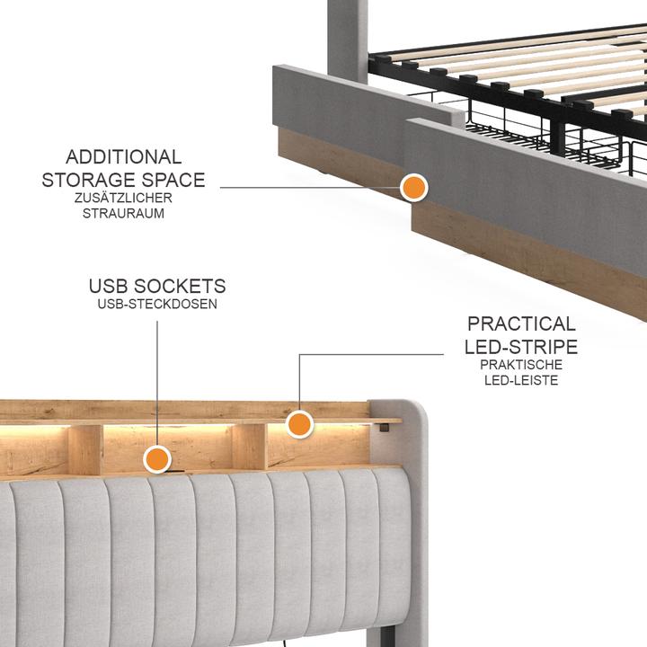 Immagine prodotto VitaliSpa Nura con 4 cassetti (160 x 200 cm)