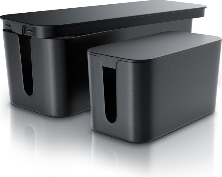 Produktbild Bearware 2x Kabelbox, Kabelkasten mit Gummifüssen, Kabelordner, Ladebox, Kabel Organisator, Kabelmanagement