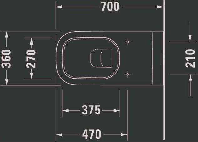 Actual product image Duravit Wall-hung WC D-CODE VITAL deep, 360x700mm, barrier-free white