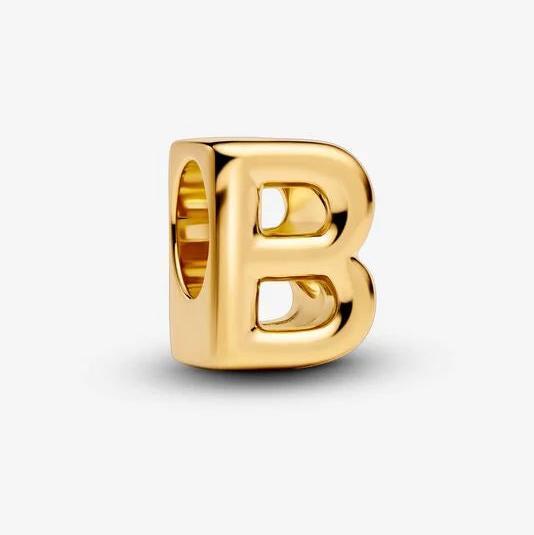Image du produit Pandora Charm Lettre B Plaqué Or (Plaqué or, Métal)