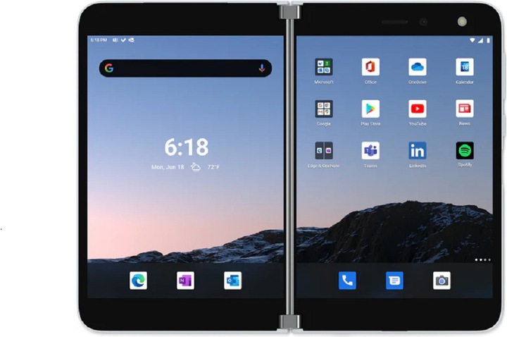 Actual product image Microsoft Surface Duo (256 GB, Glacier, 8.10", SIM + eSIM, 11 Mpx, 4G)