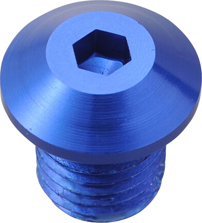 Actual product image Daytona Blue anodised CNC aluminium screw cap F. Mirror M10 X P1.25 right-hand thread