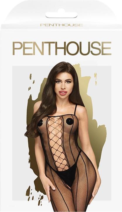 Actual product image Penthouse Lingerie Drop-dead tasty - Criss cross top bodystocking with open crotch (L, M)