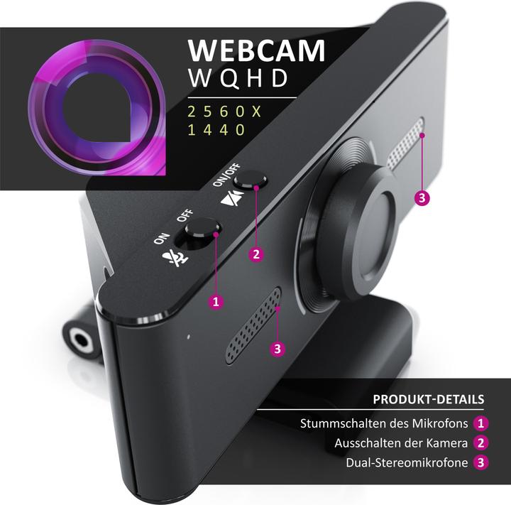 Produktbild Aplic Webcam 2K (5 Mpx)