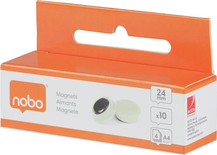 Actual product image Nobo Magnet round 24mm 1915294 white 10 pieces (10 x)