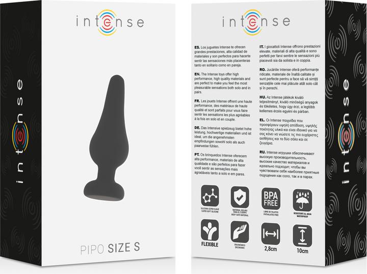 Image du produit Intense Plug Anal Pipo S Silicone Noir 9,8 cm