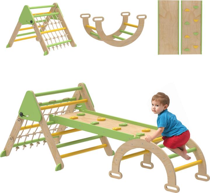 Aiyaplay Klettergerüst Indoor Pappelkern, Kiefernfuniersperrholz Grün