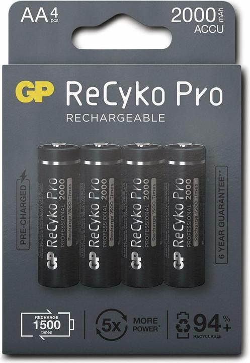 Immagine prodotto GP Batteries ReCyko Pro (4 pz., AA, 2000 mAh)