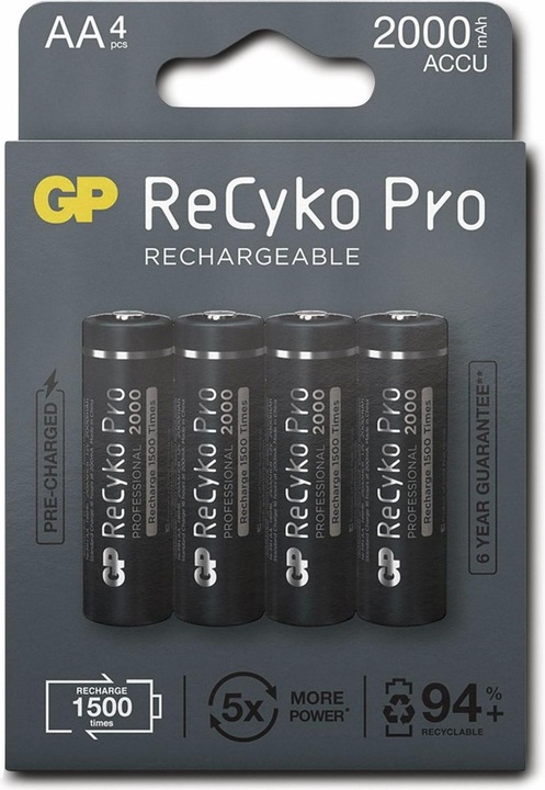 Produktbild GP Batteries ReCyko Pro (4 Stk., AA, 2000 mAh)