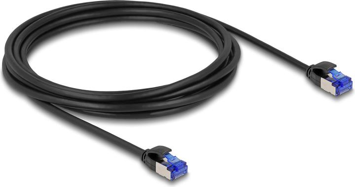 Actual product image Delock RJ45 network cable Cat.6A S/FTP Slim 3 m black (S/FTP, CAT6a, 3 m)