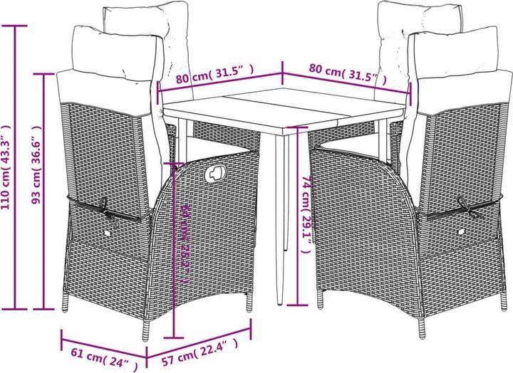 Produktbild vidaXL Garten Essgruppe