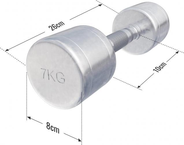 Actual product image Gorilla Sports Chrome dumbbells (2 x 7 kg)