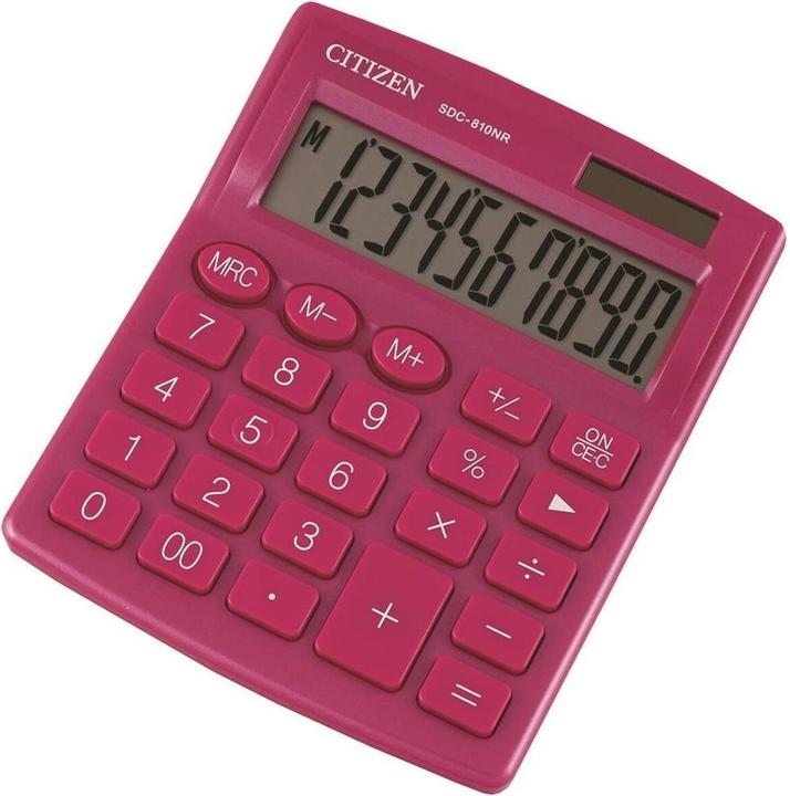 Actual product image Citizen calculator calculator SDC810NRPKE, pink, desktop, 10 seats, dual power (Batteries)