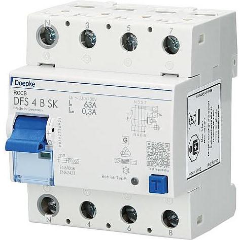 Doepke, Schutzschalter, GmbH Fi-Schalter DFS4 063-4/0.30-B SK