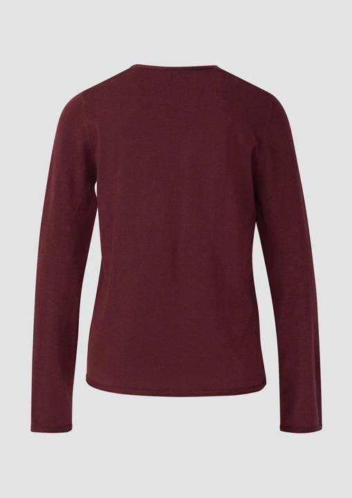 Produktbild S.Oliver Strickpullover Feinstrickpullover mit V-Ausschnitt und Rollkante am Saum (38)