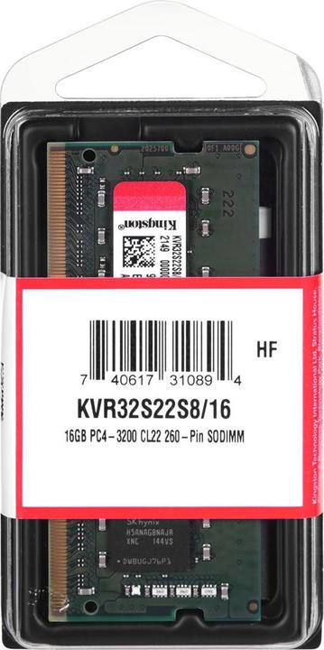 Actual product image Kingston ValueRAM (1 x 16GB, 3200 MHz, DDR4-RAM, SO-DIMM)