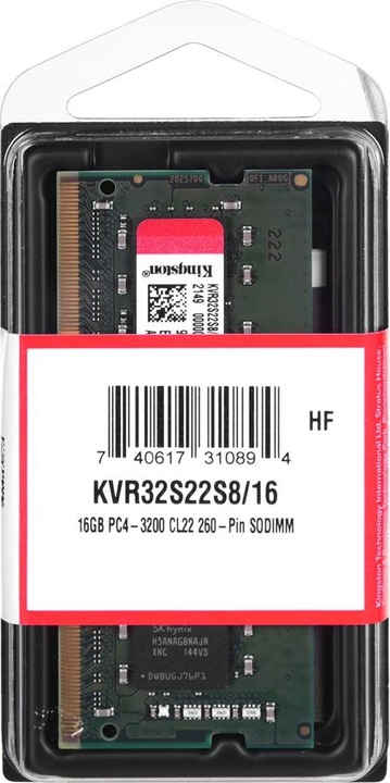 Produktbild Kingston ValueRAM (1 x 16GB, 3200 MHz, DDR4-RAM, SO-DIMM)
