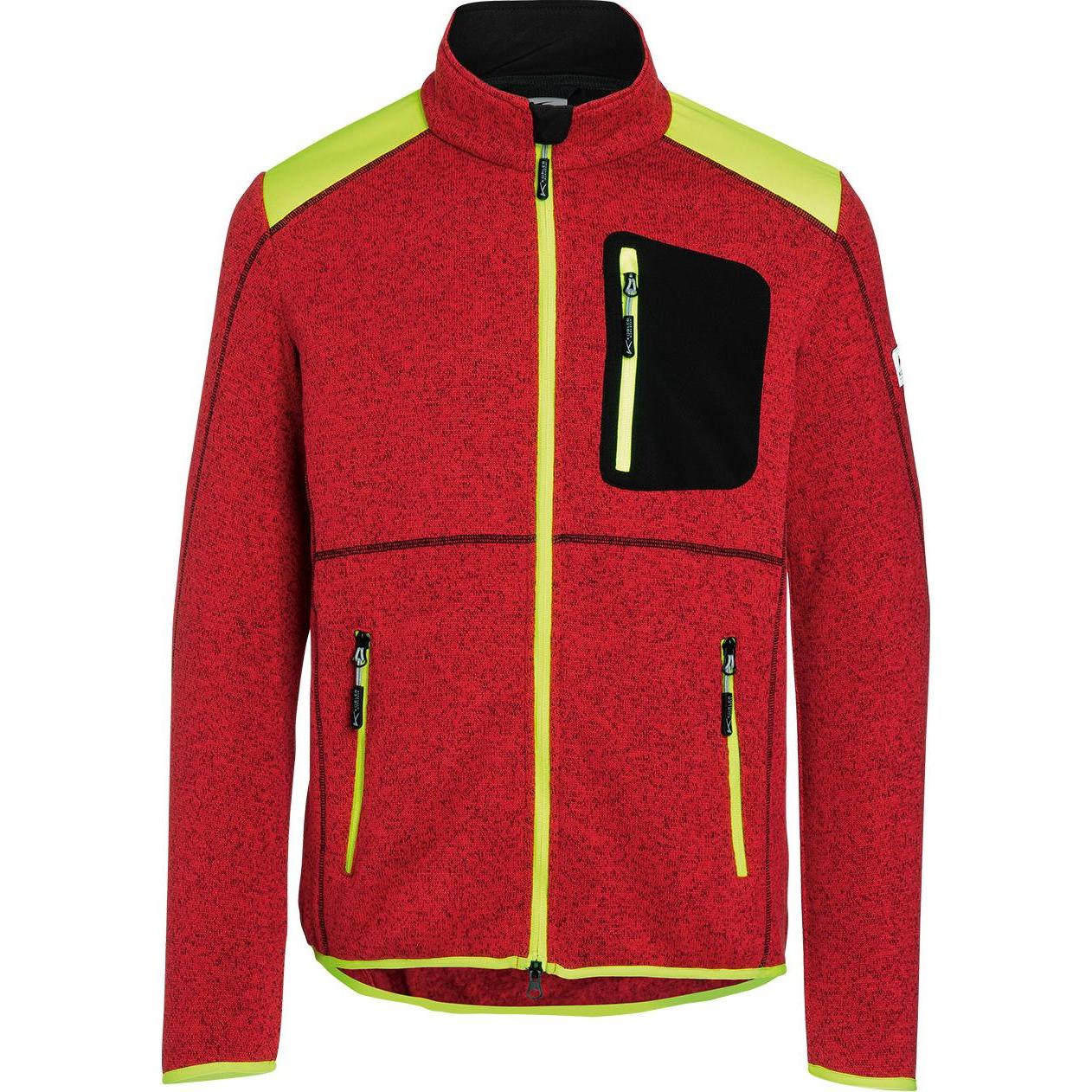 Kübler, Arbeitsjacke, Strickjacke FOREST LIGHT rot/warngelb Form 1550 Grösse 3XL (3XL)