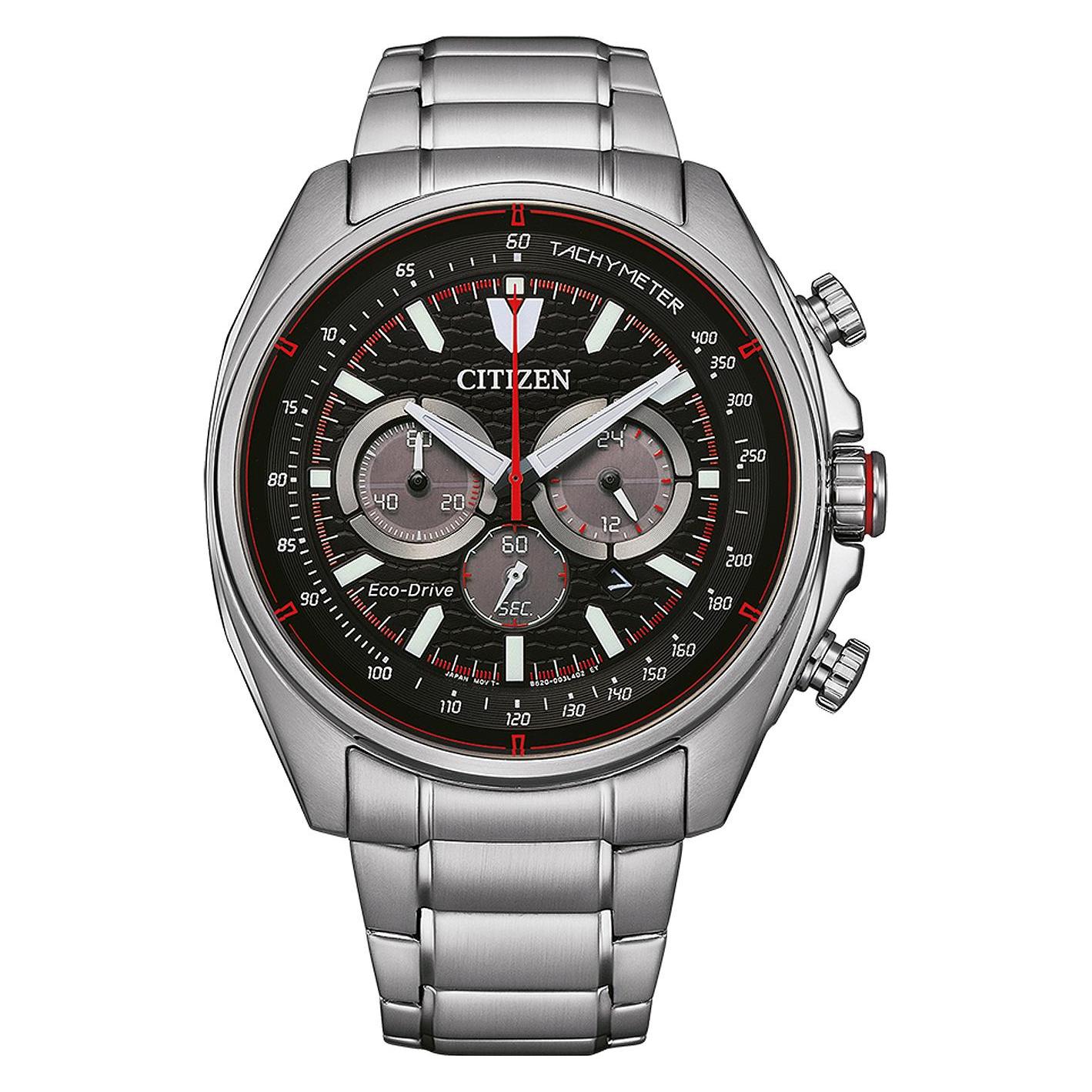Citizen, Armbanduhr, Eco-Drive Chronograph CA4561-89E -rannekello, Silber, (Chronograph, Analoguhr, 45 mm)
