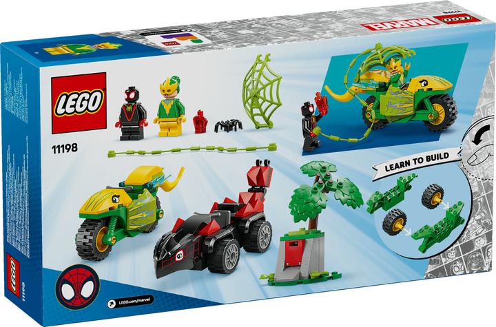 Produktbild LEGO Actionspass mit Spin und Electro in ihren Dino-Flitzern (11198, LEGO Marvel)