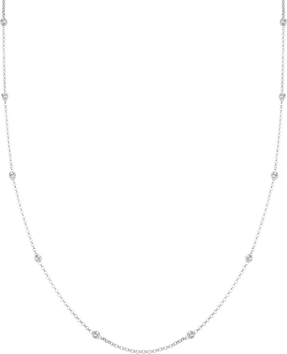 Immagine prodotto Elli Basic-Kette mit Kristallen (Argento, 45 cm)
