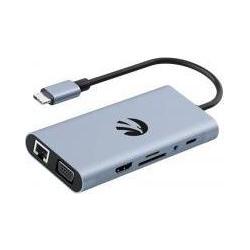 Hawk HW-HUB1101 11in1 Adapter USB-C (USB-C, 11 porte), Docking station + Hub USB, Blu