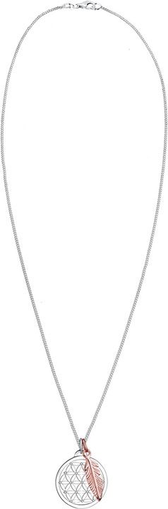 Image du produit Elli mit Lebensblume Feder Anhänger Bi-Color Silber (Argent Sterling, 45 cm)