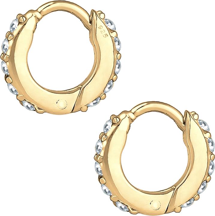 Immagine prodotto Elli Creolen Minimal mit Kristallen (Argento)