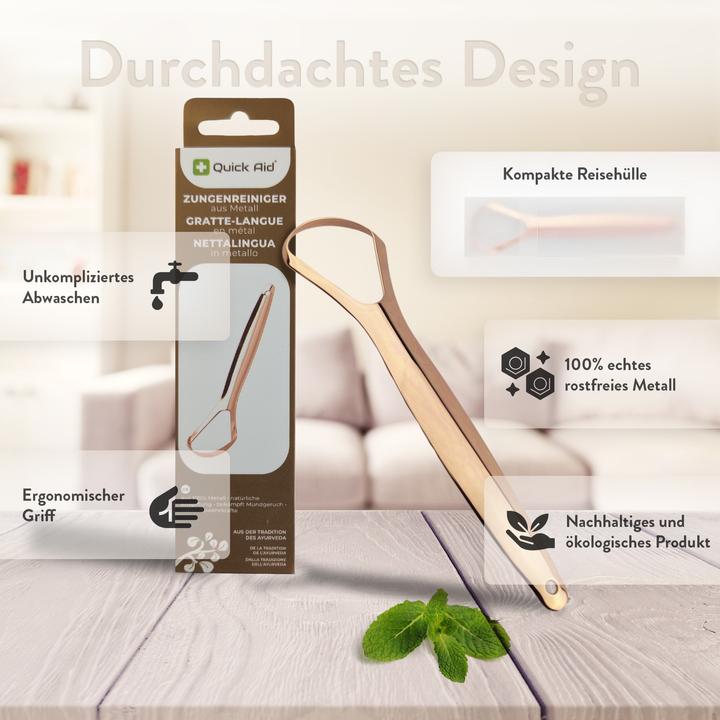 Immagine prodotto Quick Aid Pulisci lingua in metallo (Raschietto, 1 x)