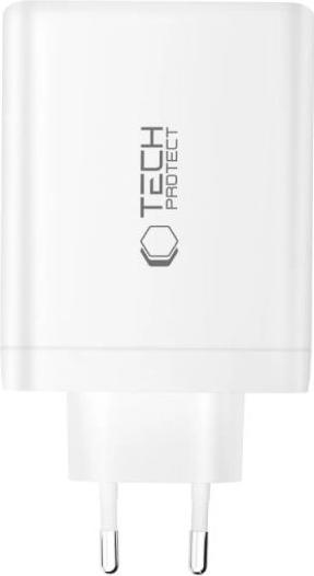 Produktbild Tech-Protect NC120W-GAN 4-Port Netzwerk-Ladegerät PD 120W / QC3.0 Weiss (120 W, 4 Ports)