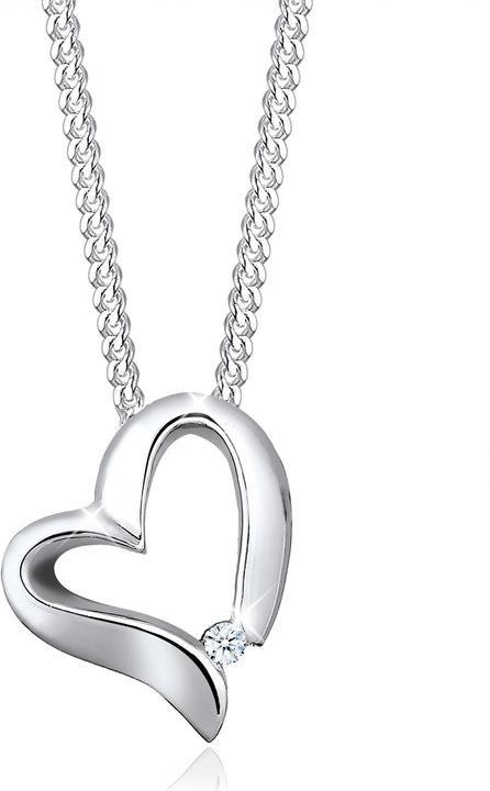 Immagine prodotto Elli mit Herz-Anhänger Diamant (0.015 ct.) (Argento, 45 cm)